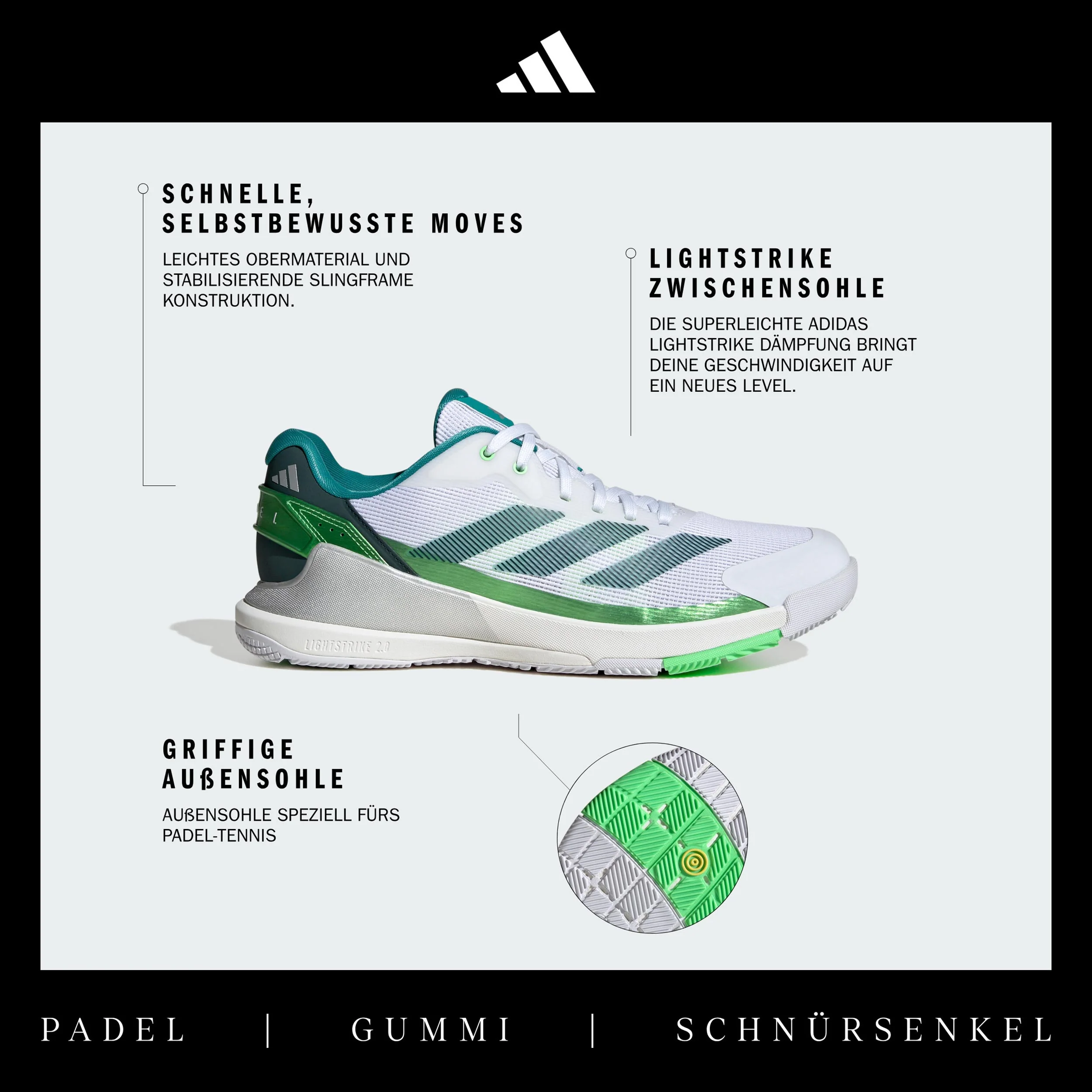 Crazyquick LS Zapatilla de pádel Hombres - blanco, verde - Image 6