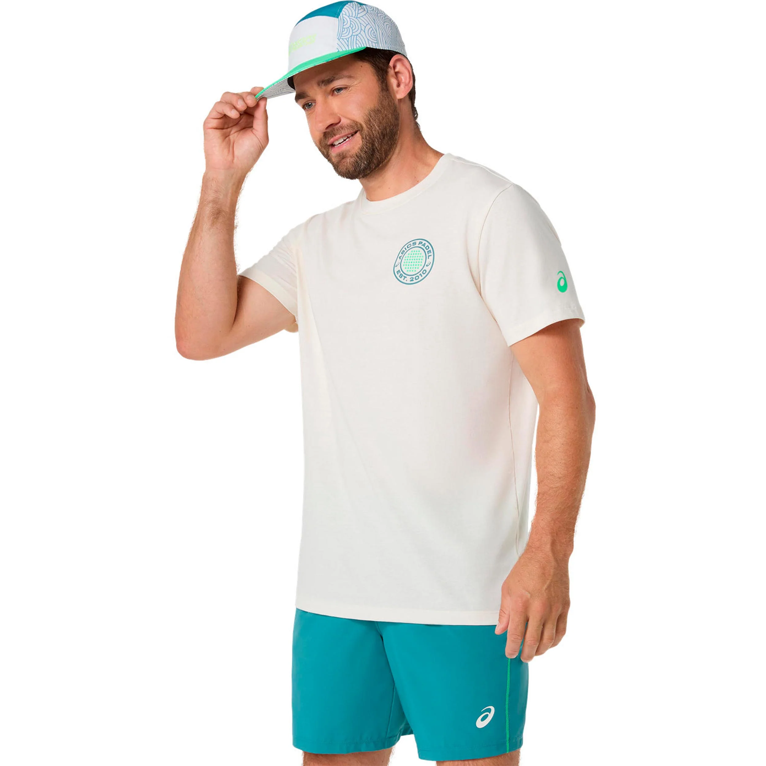 Court Graphic Camiseta de manga corta Hombres - crema, verde - Image 4