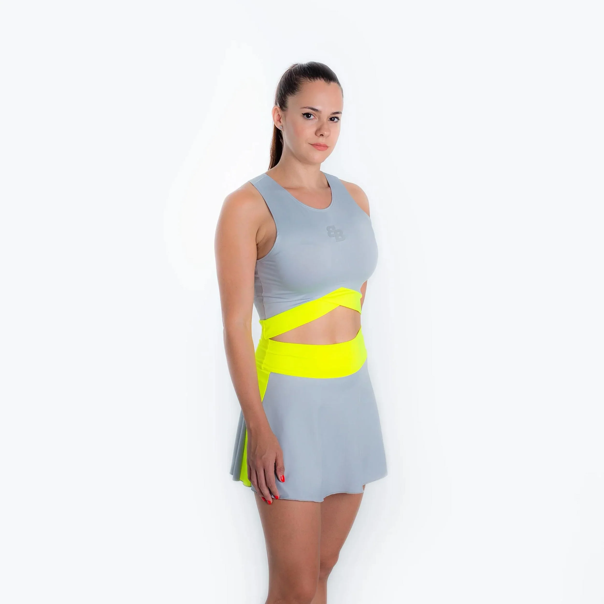 Bora Falda Mujeres-Gris,Amarillo Neón - Image 6