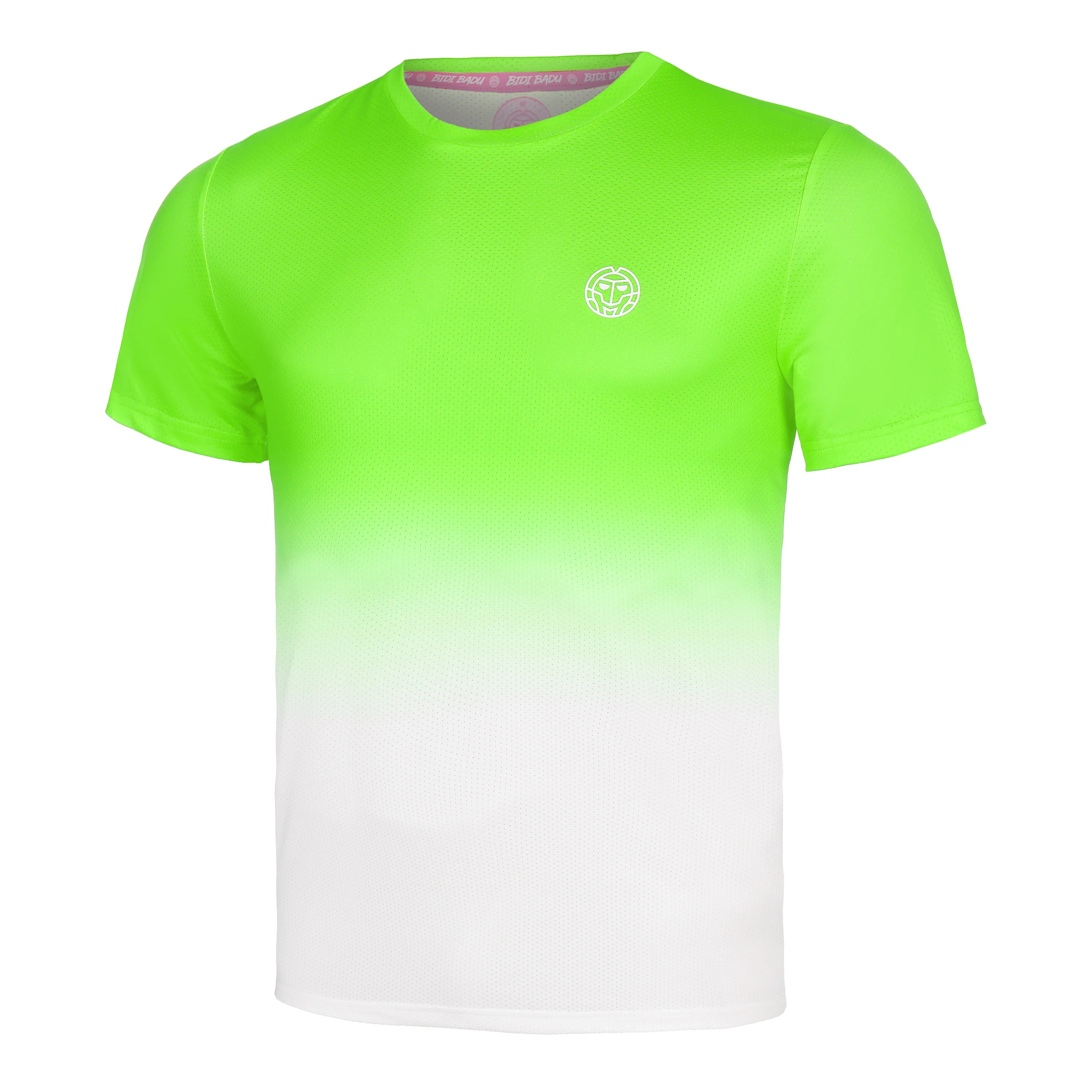 Crew Gradiant Camiseta De Manga Corta Hombres-Verde Neón,Blanco - Image 5