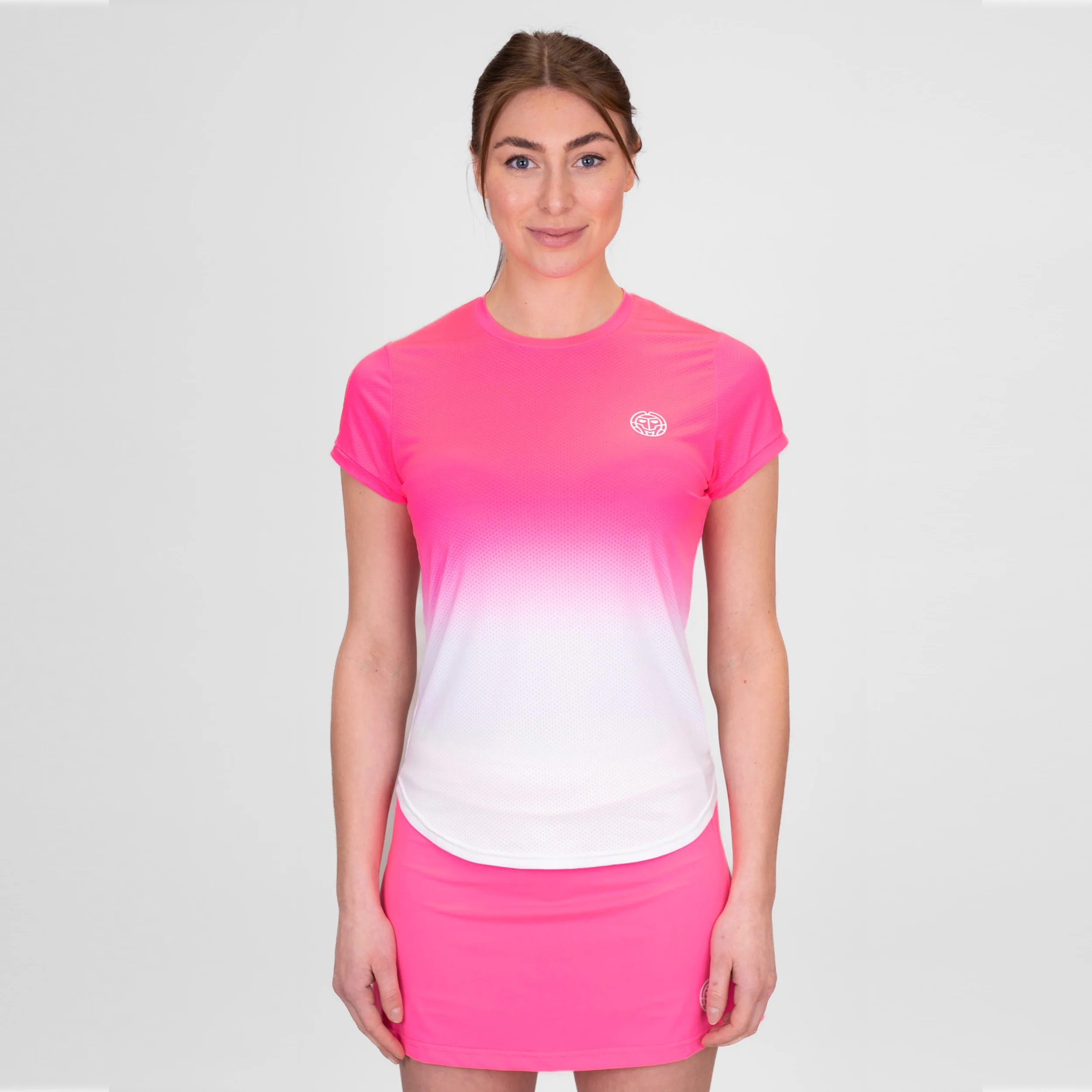 Crew Gradiant Camiseta De Manga Corta Mujeres-Rosa,Blanco