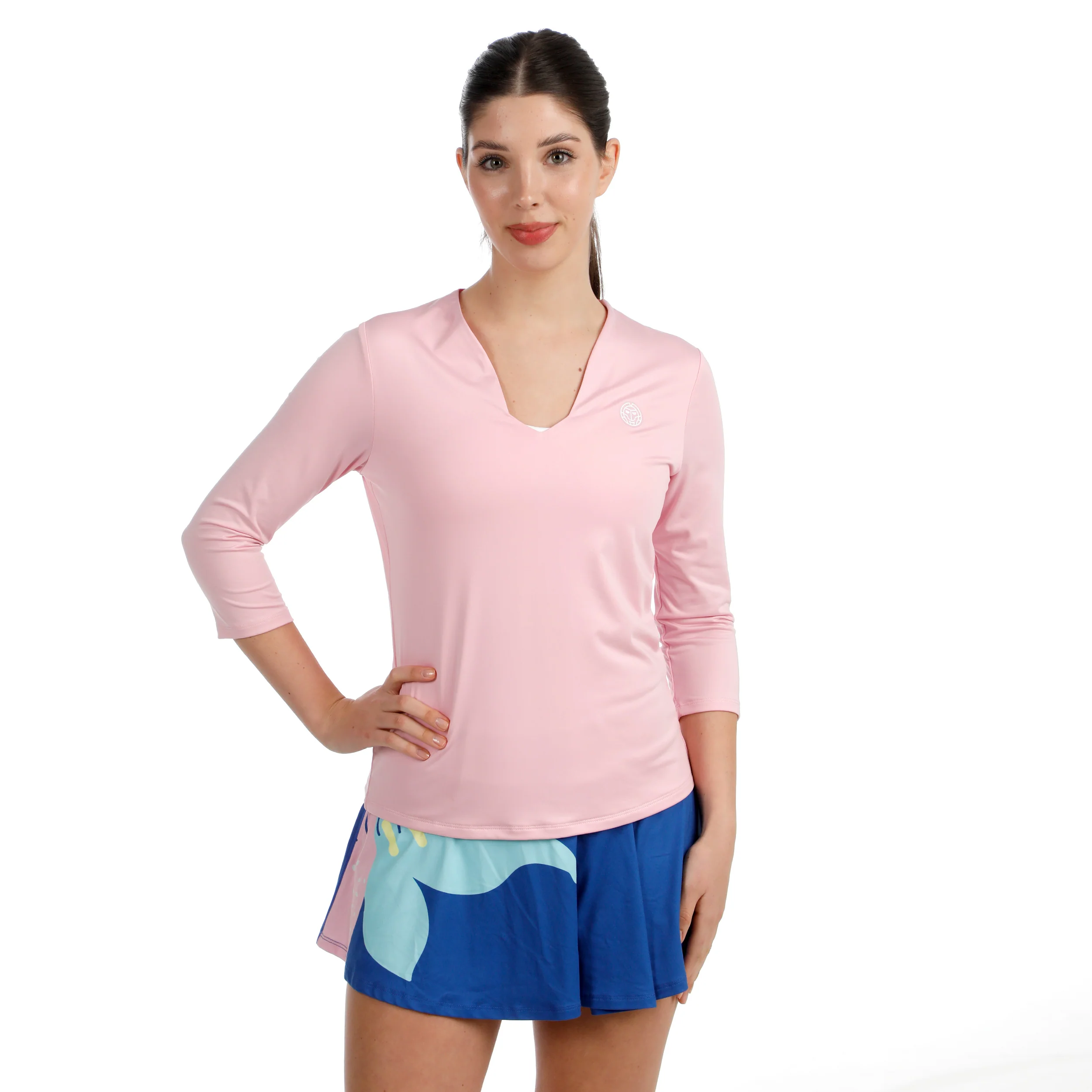 Hey Laguna V-Neck Camiseta de manga larga Mujeres-rosa viejo - Image 5