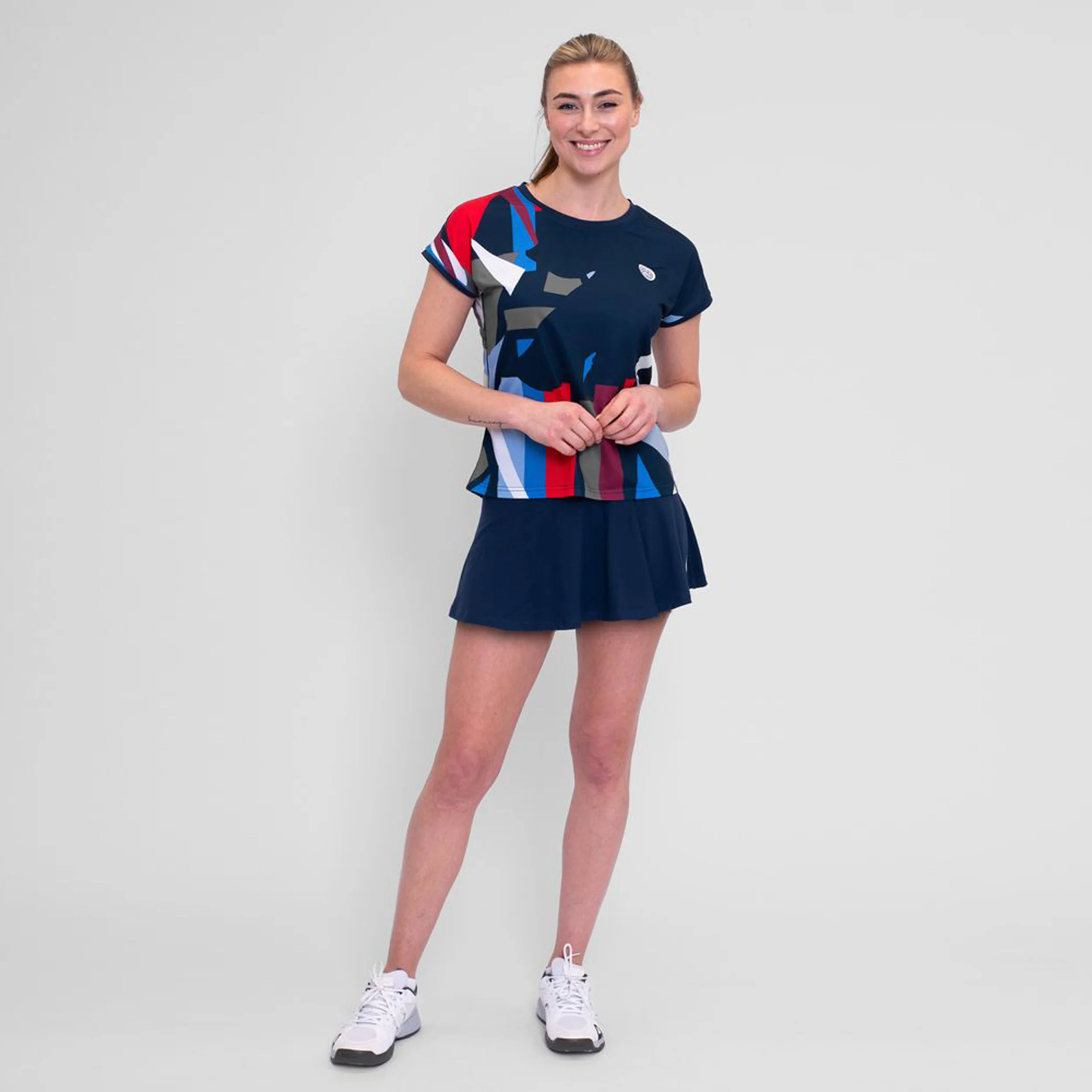 New York 2024 Printed Wavy Falda Mujeres-Azul Oscuro - Image 10