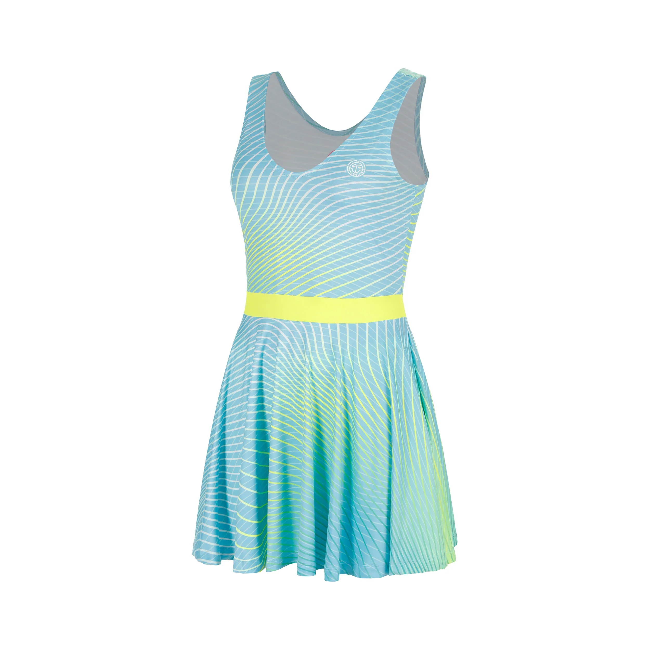 Out of Control Vestido Chicas-azul, amarillo neón