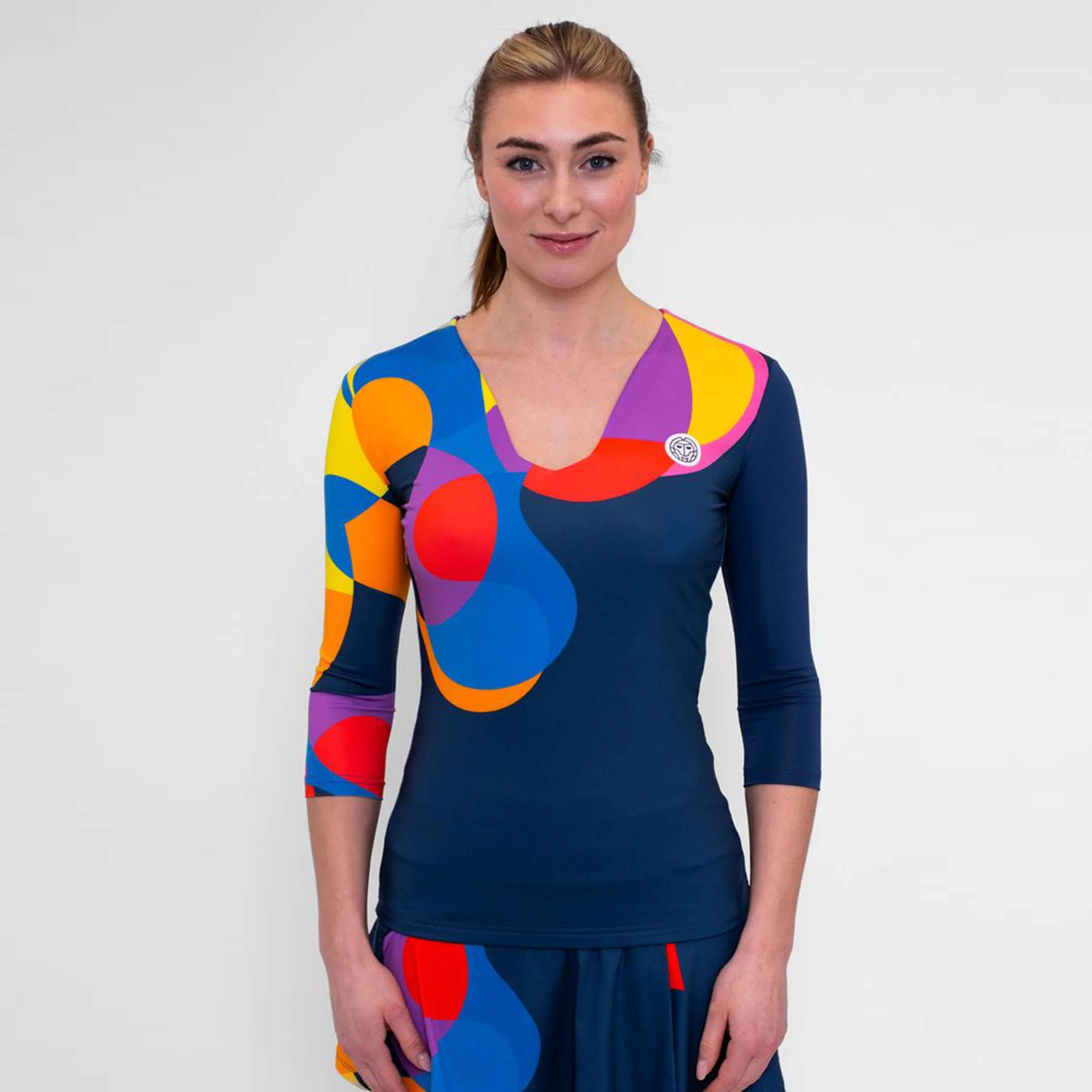 Twiggy Camiseta De Manga Larga Mujeres-Azul Oscuro,Multicolor