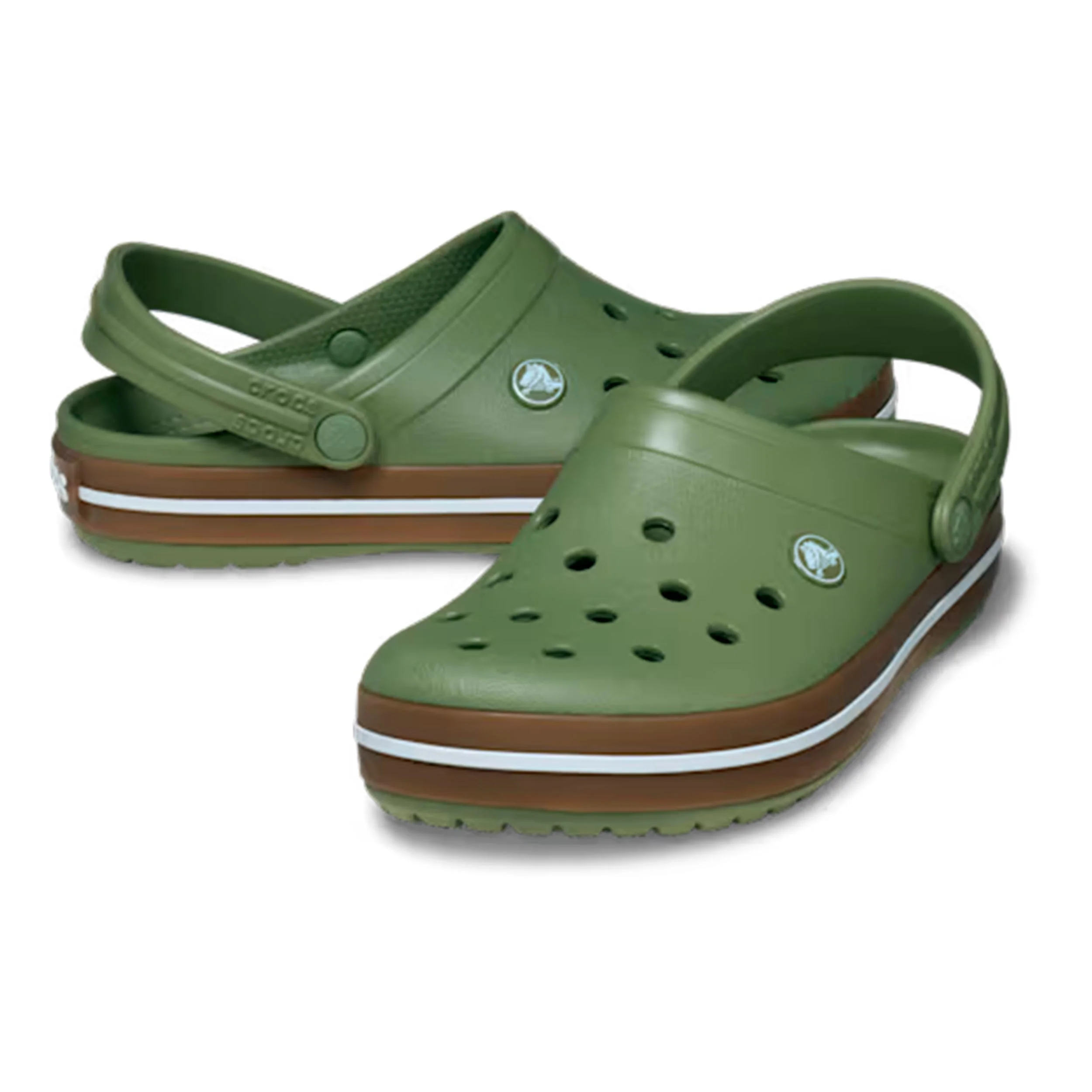 Crocband Gum Clog Chanclas Hombres - oliva, beige - Image 5