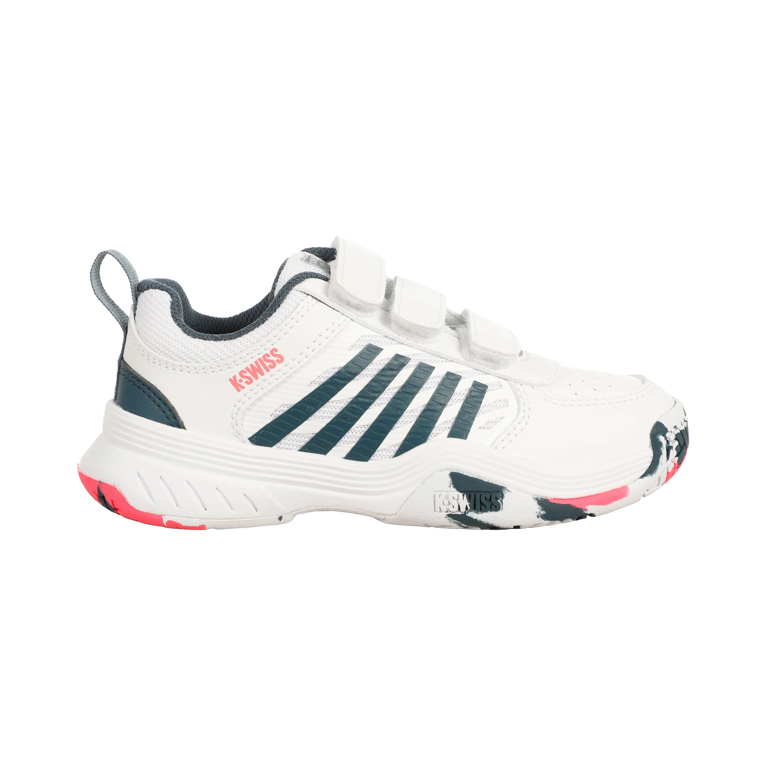Court Express 2 Strap Zapatilla Todas Las Superficies Niños-Blanco,Color Petróleo