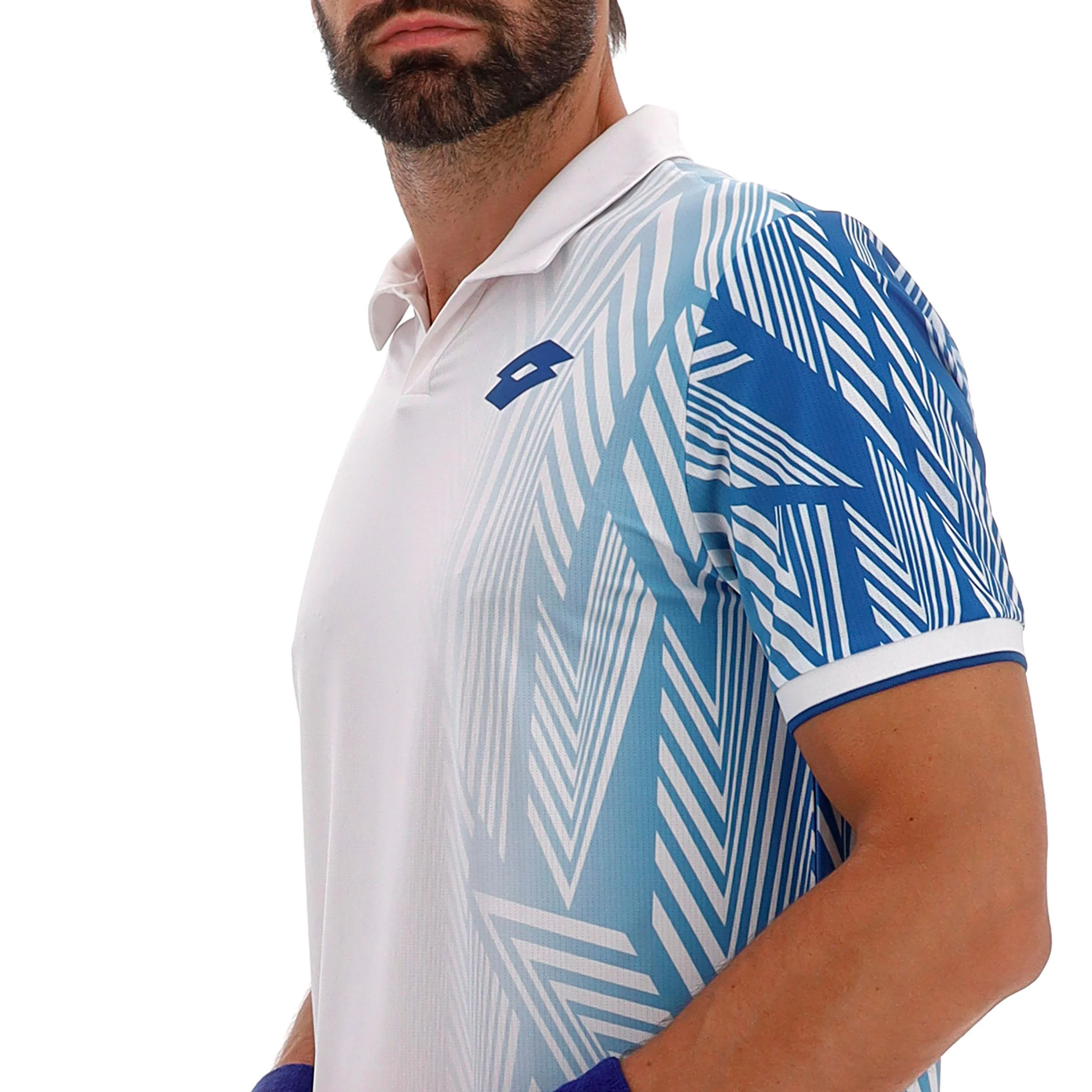 Tech VI Polo Hombres - blanco, azul claro - Image 3