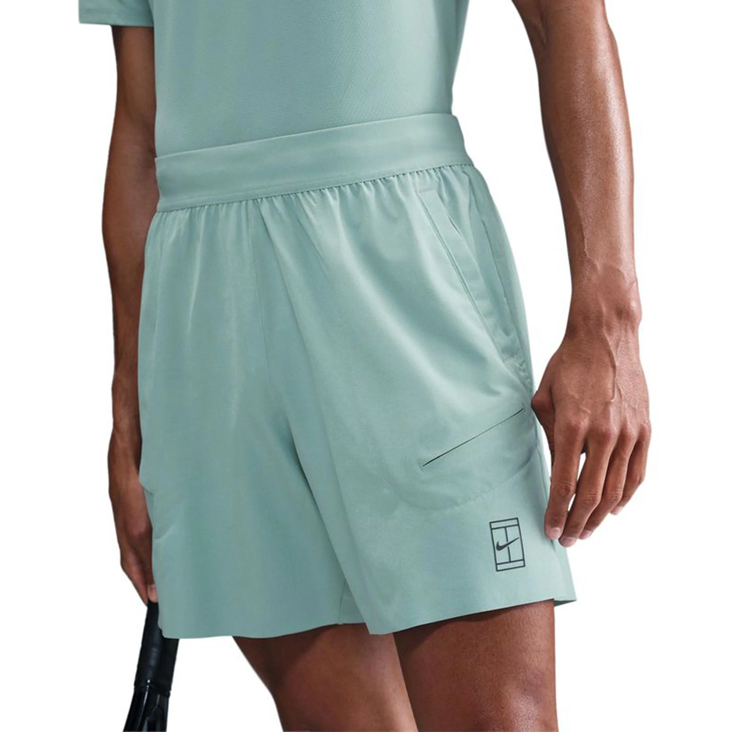 Court Dri-Fit Advantage 6in Shorts Hombres-Azul-gris