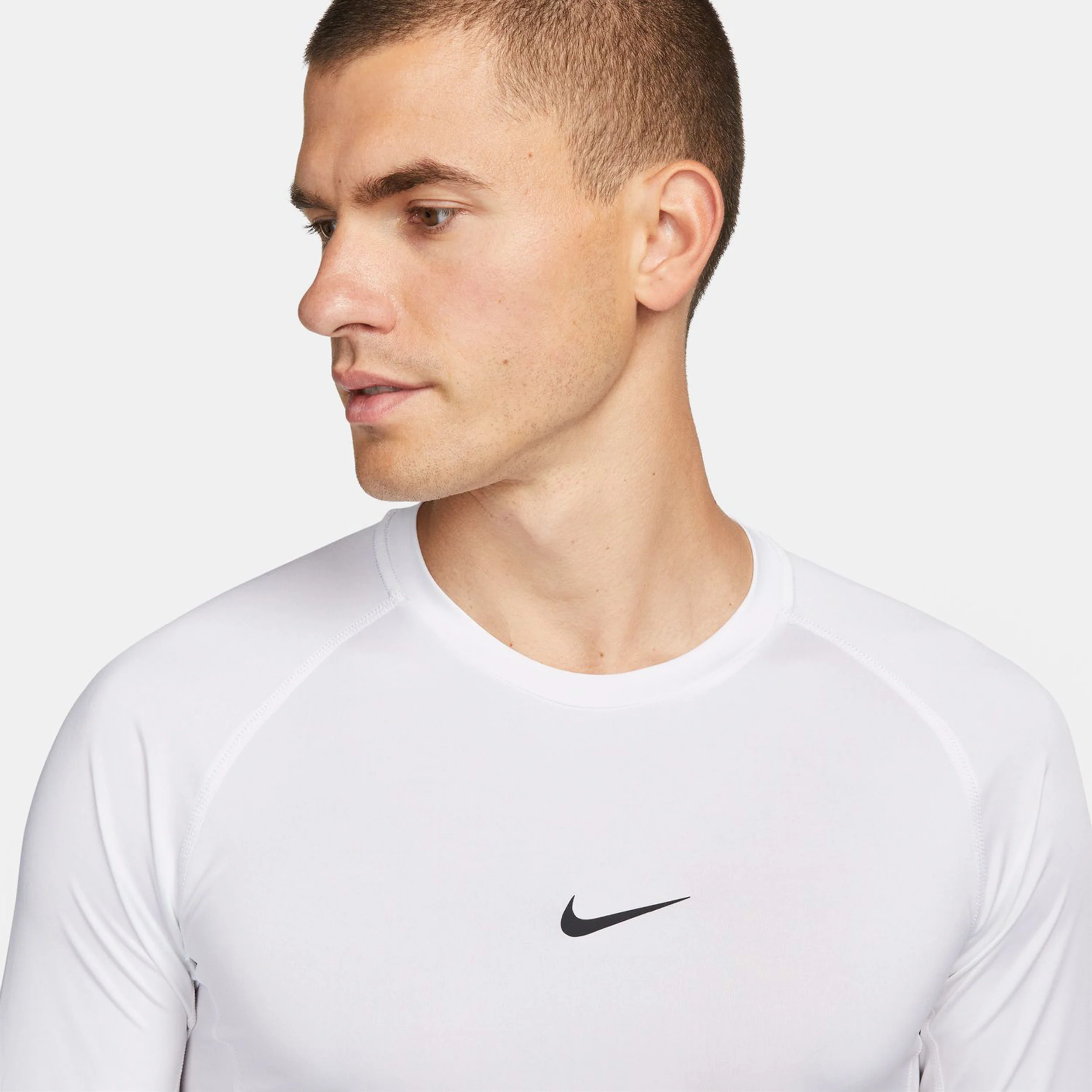 Dri-Fit Pro Tight Fitness Camiseta De Manga Larga Hombres-Blanco,Negro - Image 8