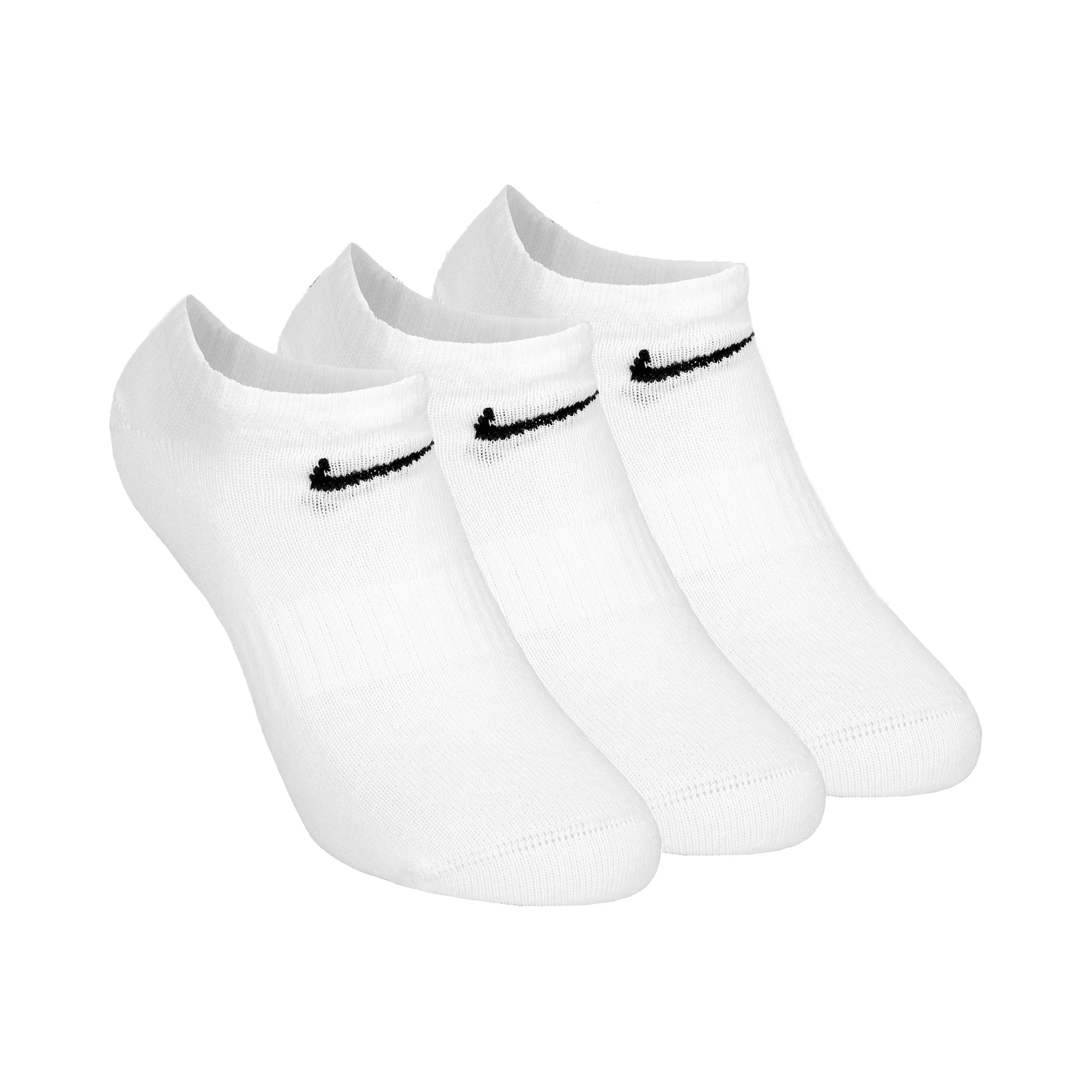 Everyday Lightweight No Show Calcetines de tenis Pack de 3 Unisex - blanco, negro