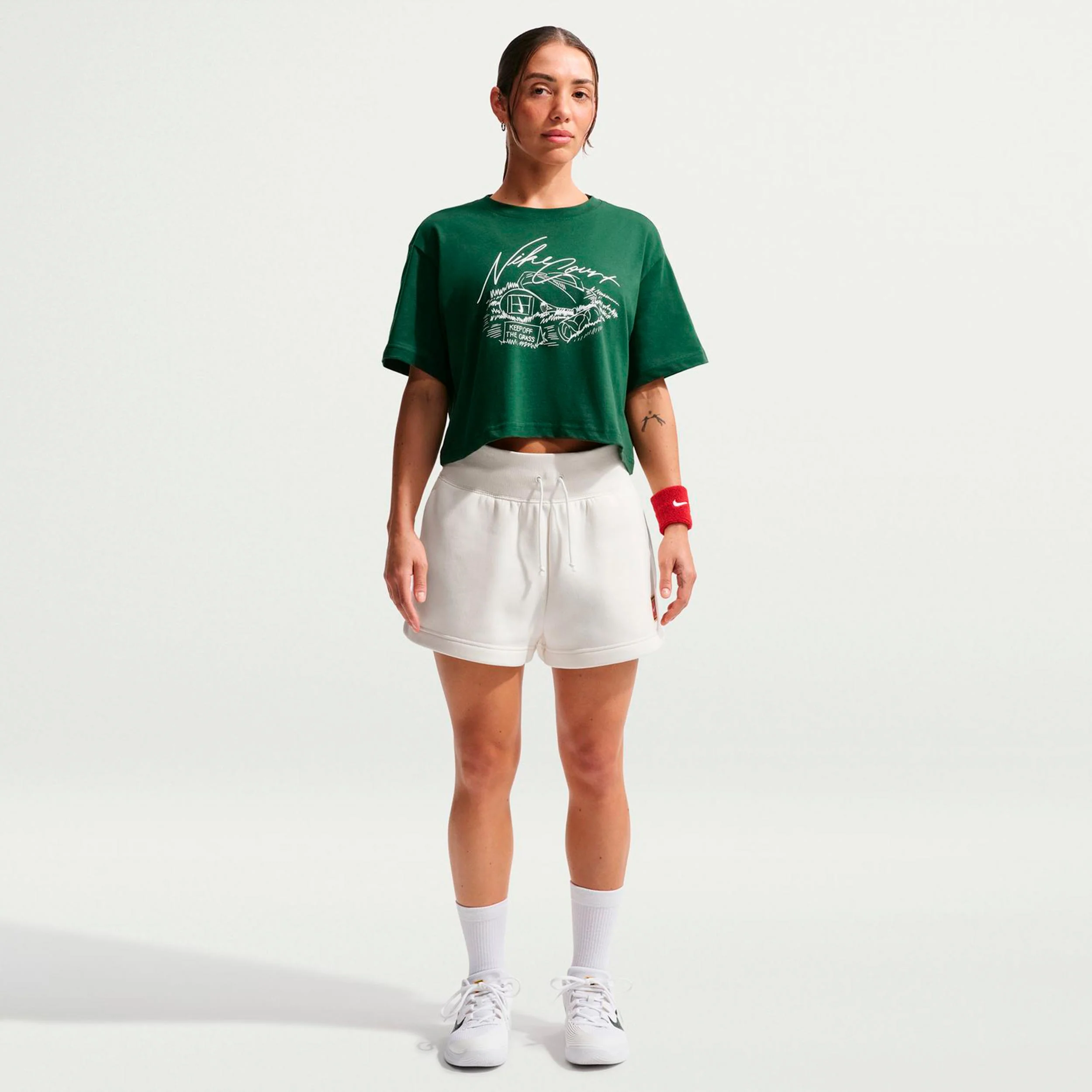Slam Crop Camiseta de manga corta Mujeres - verde oscuro - Image 2