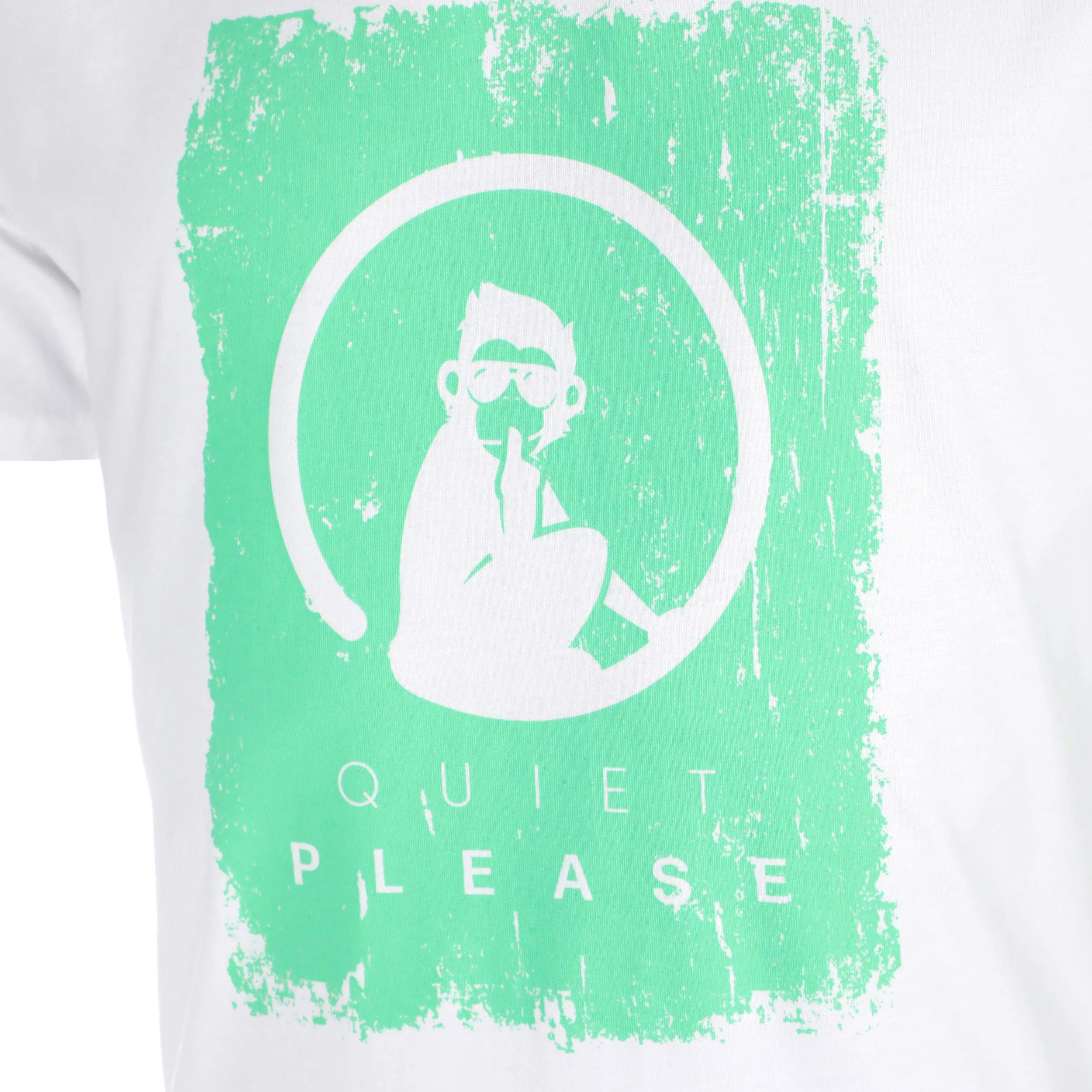 Crush Scraped Camiseta de manga corta Hombres-blanco, verde - Image 3