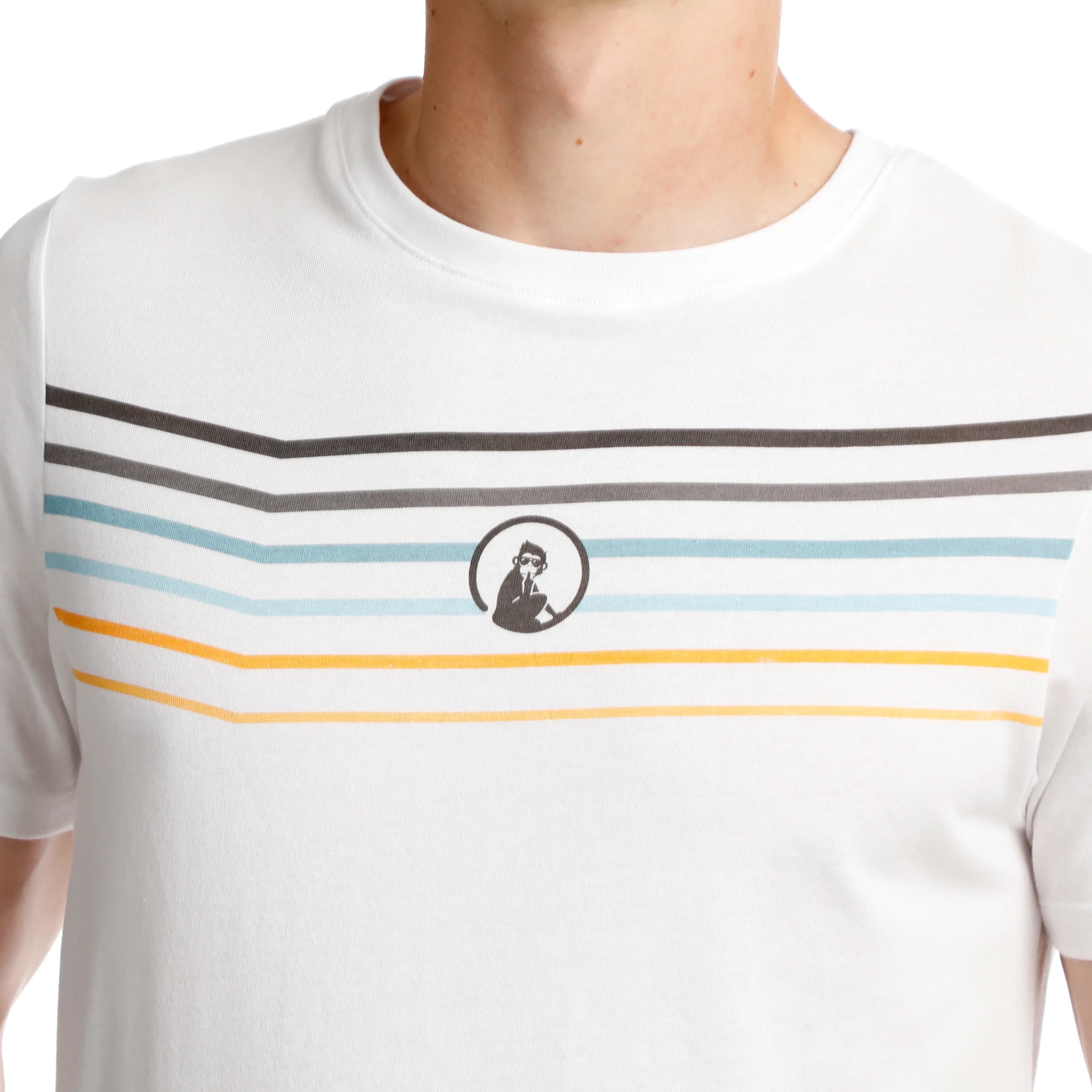 Endlessly Trainings Stripe Camiseta De Manga Corta Hombres-Blanco,Multicolor - Image 8