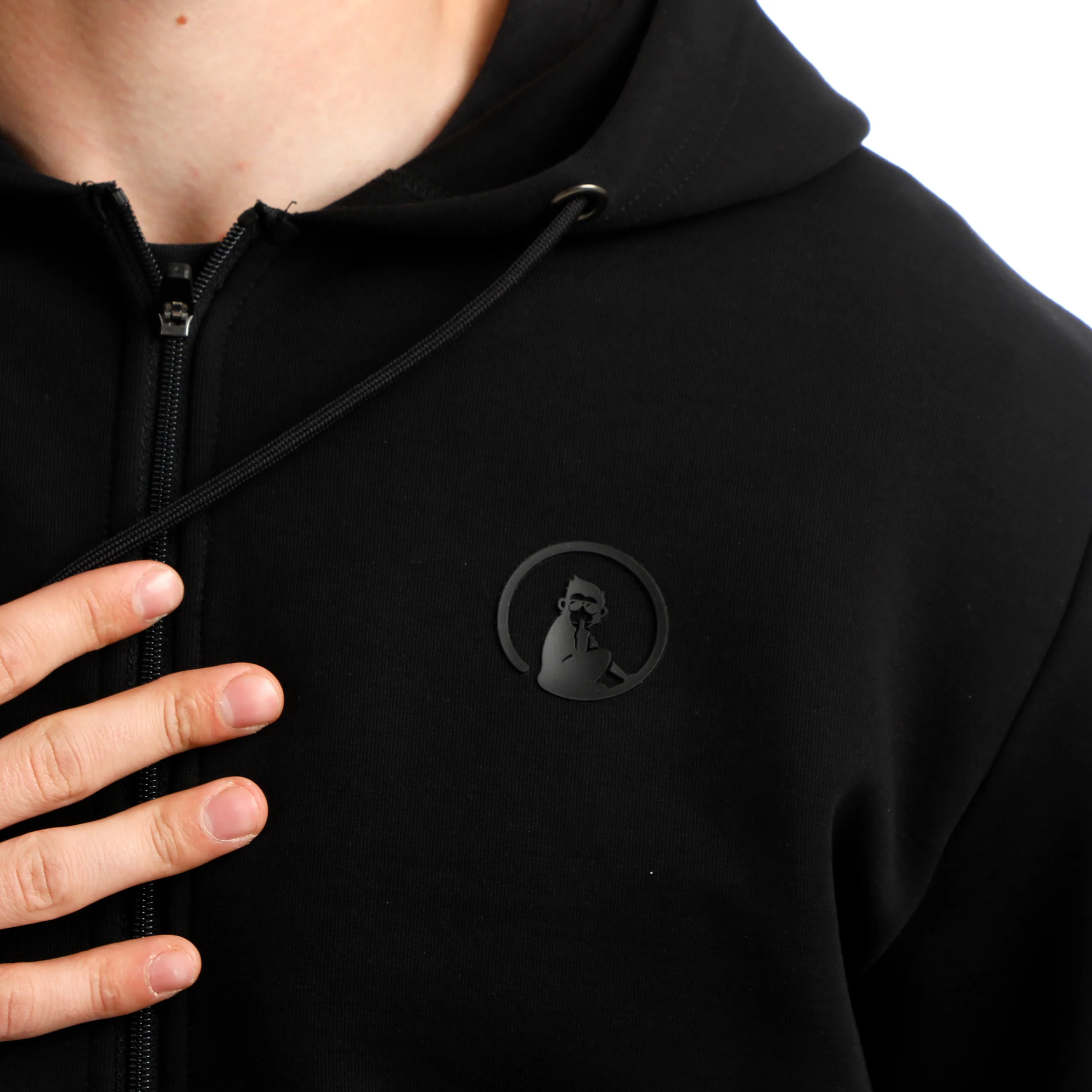 Tonal Core Zip Sudadera Con Cremallera Hombres-Negro - Image 7